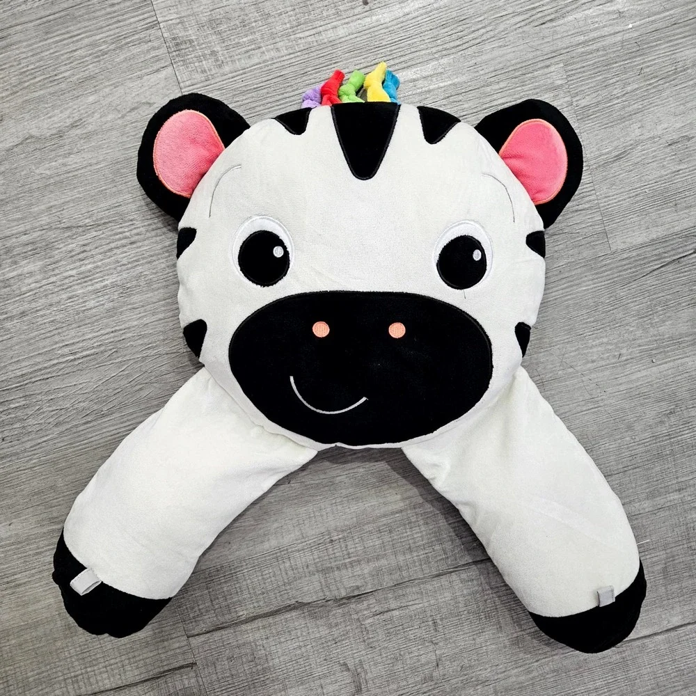 Baby Einstein Tummy Time Pillow Unisex OS White Black Zebra‎ Plush Sensory Toy
